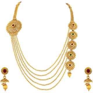 Asmitta Jewellery Gold Plated Wedding Necklace set for women