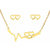 Asmitta Jewellery Gold Plated Gold Alloy Pendant With Chain  Earrings For Women