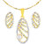 Asmitta Jewellery Gold Plated Gold Brass  Copper Pendant With Chain  Earrings For Women