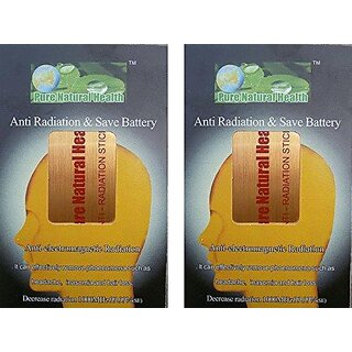                       Pack of 2 sticker for mobiles/tablets/laptops/wifi (Gold) - Electro Magnetic Radiation (EMR) neutral                                              