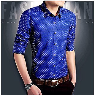 Buy Acro Fly Royal Blue Dott Print Shirt For Men Online Get 72 Off