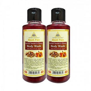 Khadi Pure Herbal Sandal  Honey Body Wash - 210ml (Set of 2)