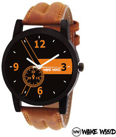 Wake Wood Black Dial Watch For Mens