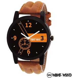 Wake Wood Black Dial Watch For Mens