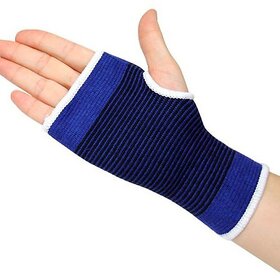 Atyourdoor Elastic Wrist Glove Hand Support Protector Brace Sleeve Support (Free Size, Blue)