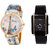 Varni Retail Trendy Blue Effile Tower With Black Kava Wrist Watch Girls Combo For Women
