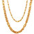 Combo of 2 Brass Gold Plated 20' Inches Chain Combo for Men by Sparkling Jewellery