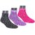 Neska Moda 3 Pair Women Cotton Solid Ankle Length Socks pink Black Blue S421
