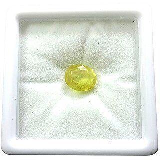                       Kesar Zems7.25 Ratti Yellow Sapphire Ceylon Mined (IPukhraj) 100 Original Gemstone                                              