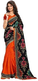 Svb Sarees Orange Colour Bhagalpuri Silk Saree With Blouse Piece