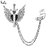 Men Style  Crystal Angel Wing  Music Note CollarPin Brooch For Men