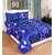 Angel Homes Floral Plain Full Size Bedsheet (Blue Patti)
