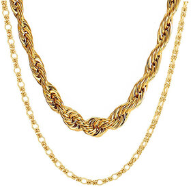 Gold Plated High Quality Chain Combo by Sparkling Jewellery