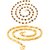 Sparkling Jewellery Fancy Rudraksha and Round Fisher Gold Plated Brass Chain Combo For Men