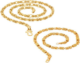Sparkling Jewellery 20' inch Brass High Quality Chain Combo for Men