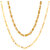2 Brass Gold Plated Chain Combo for Men by Sparkling Jewellery