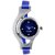 Round Dial Blue Leather Analog Watch For Women 6 MONTH WARRANTY