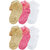 Neska Moda Premium Kids 6 Pairs Ankle Length Frill SocksAge Group 2 To 3 YearsBrown Pink White