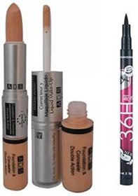 ADS Double Action Foundation With Sketch Pen Eyeliner(pack Of-2)