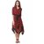 WC-1517 Red  Black Check Asymmetric Dress