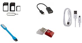 COMBO OF SIM ADAPTER, USB LIGHT, OTG, CARD READER WITH FREE CHARGING CABLE