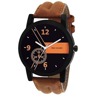 Buy i DIVA S Leather Quartz Time Zone Brown Watch For Men 6 month