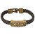 Sanaa Creations Leather Gold Plated Alloy Mens Bracelet
