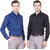 Akaas men's combo of formal shirts(navy blue,black)