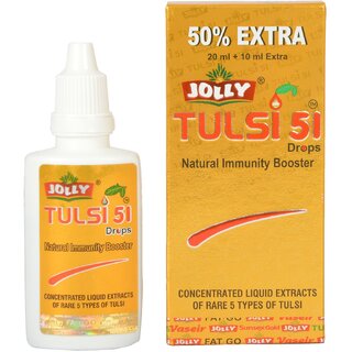                       Jolly Tulsi 51 Drops Natural Immunity Booster (Light Gold)- 30 Ml                                              