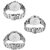 Espoir Men's Round Dial Silver Stainless Steel Strap Quartz Watch ( pack of 3)