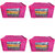 ADWITIYA Plain 10 Inch Ladies Large Non - Woven 4 Saree Cover-Keep upto 10 - 15 Sarees each (Pink)