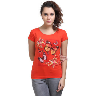 Origin indie Rusty Red Woman floral T Shirt