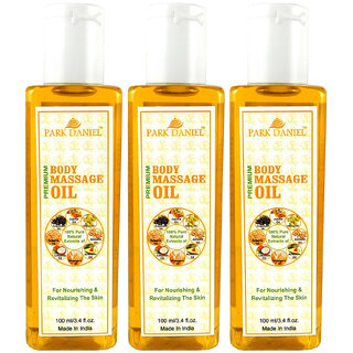                       Park Daniel Organic Body Massage oil - Natural & Undiluted combo of 3 bottles of 100 ml (300 ml)                                              