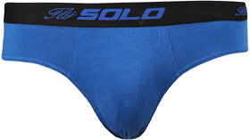 Solo Mens Vigour Cotton Low Waist Stretch Ultra Soft Classic Brief Royal Blue Color