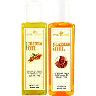 Park Daniel Premium Flaxseed oil and Jojoba oil combo of 2 bottles of 100 ml (200ml) Park Daniel Premium Flaxseed oil and Jojoba oil combo of 2 bottles of 100 ml (200ml)