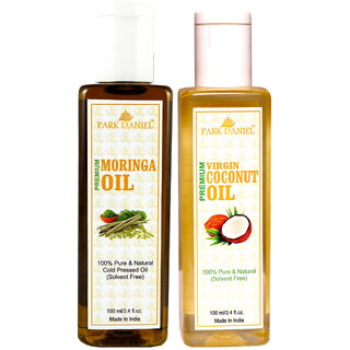 Park Daniel Premium Moringa Oil And Coconut Oil Combo Of 2 Bottles Of 100 M