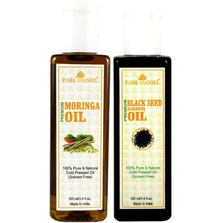                       Park Daniel Premium Moringa oil and Black seed oil combo of 2 bottles of 100 ml (200ml)                                              