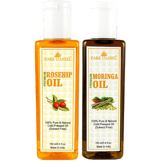                       Park Daniel Premium Rosehip oil and Moringa oil combo of 2 bottles of 100 ml (200ml)                                              