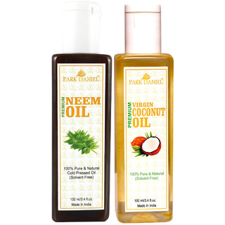                       Park Daniel Premium Neem oil and Coconut oil combo of 2 bottles of 100 ml (200ml)                                              