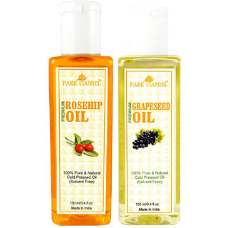 Park Daniel Premium Rosehip oil and Grapeseed oil combo of 2 bottles of 100 ml (200ml) Park Daniel Premium Rosehip oil and Grapeseed oil combo of 2 bottles of 100 ml (200ml)