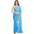G Jelly Fashion Tree Sky Blue Lycra Lace Saree With Blouse