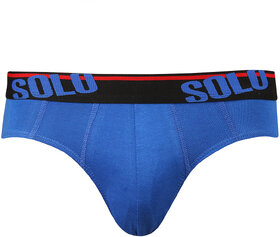 Solo Mens Sport Cotton Low Waist Stretch Ultra Soft Classic Brief Royal Blue Color