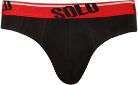 Solo Mens Sport Cotton Low Waist Stretch Ultra Soft Classic Brief Black Color