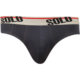 Solo Mens Sport Cotton Low Waist Stretch Ultra Soft Classic Brief Steel Grey Color