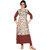 Ambe Fab Dark Pink With Cream Rayon Kurti with Embroidered Work (L-Size)