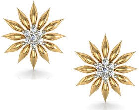 Avsar Real Gold and Diamond Star Earrings  AVE025