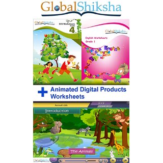 Shop Combo Offer for UKG - Animated Videos (General Knowledge & Rhymes) and  Worksheets (English) Online - Shopclues