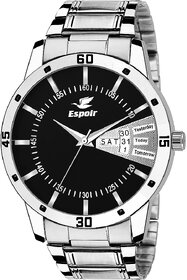 Espoir Analog Stainless Steel Day and Date Black Dial Boy's and Men's Watch - LatestBlack0507