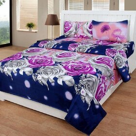 Status Micro Peach 1 Double Bedsheets with 2 Pillow Covers