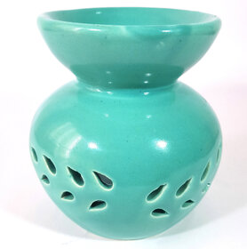 Ceramic Sea Green Color Decorative Candle Aroma Oil Diffuserburner Or Aroma